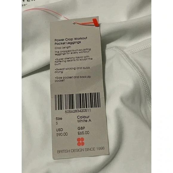 Sweaty Betty The Power Crop Women’s Size Small White Workout Pocket Leggings - Picture 10 of 10